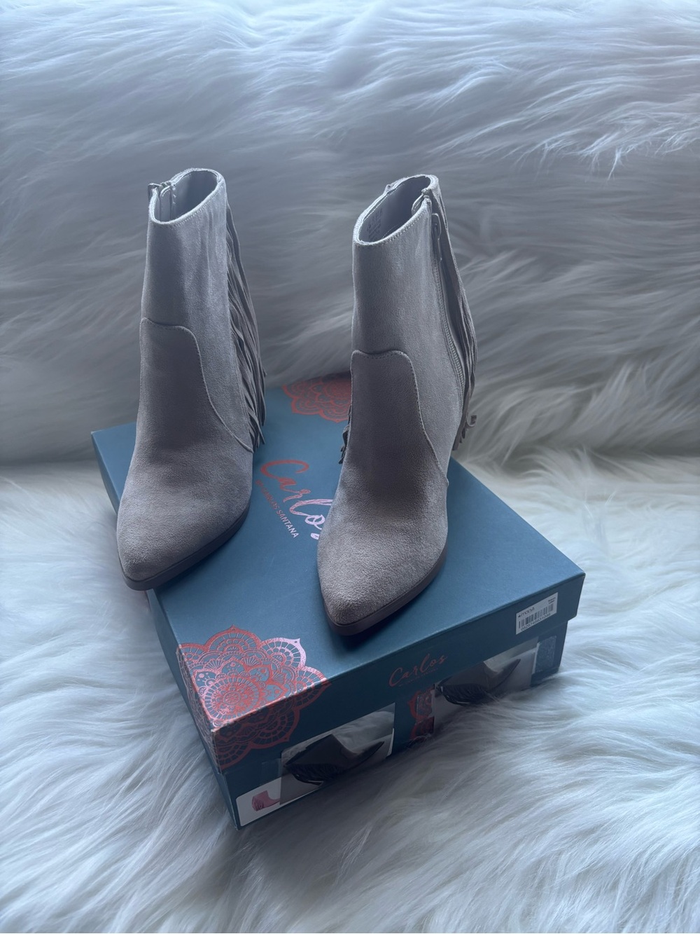 Carlos by Carlos Santana Mika Wedge Fringe Booties.  Size 6 1/2 NWT $60.00